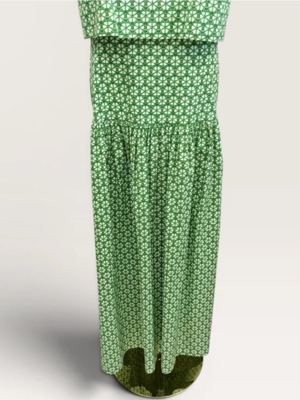 Antonio Melani Style by Simkins Charlotte Printed Poplin Top Skirt Set Green NWT - Picture 4 of 16